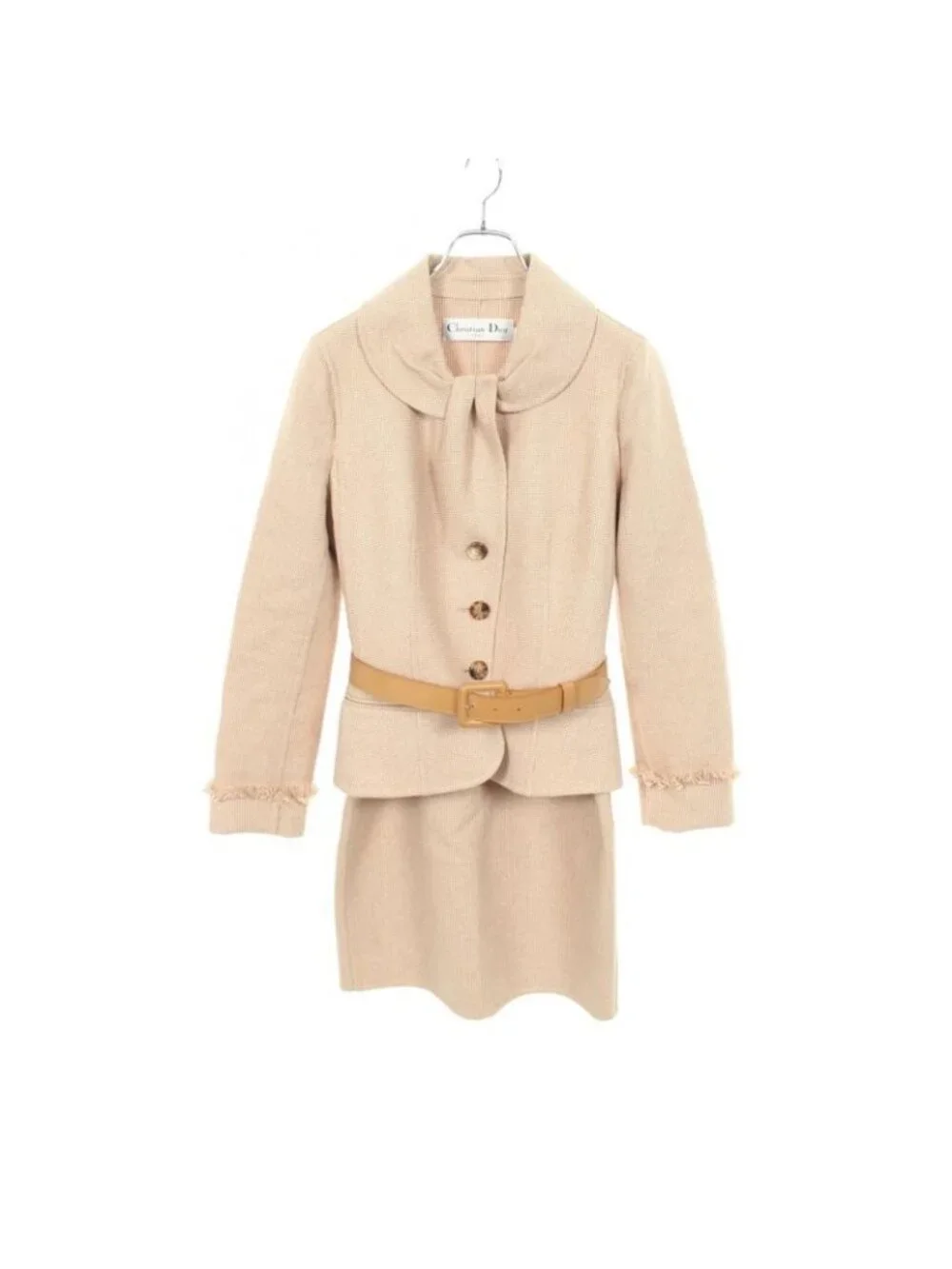 Dior Suit Jacket Beige Wool Set